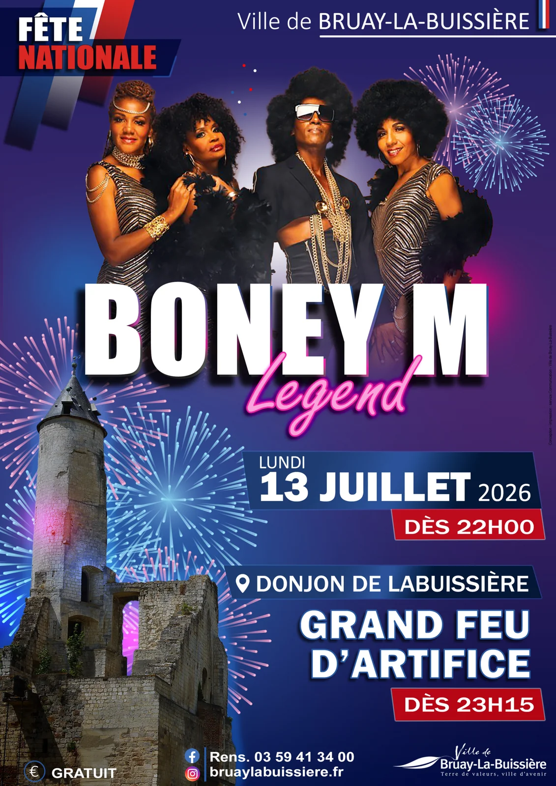 Boney M Legend, tribute disco, à Bruay-la-Buissière le 13 juillet 2026