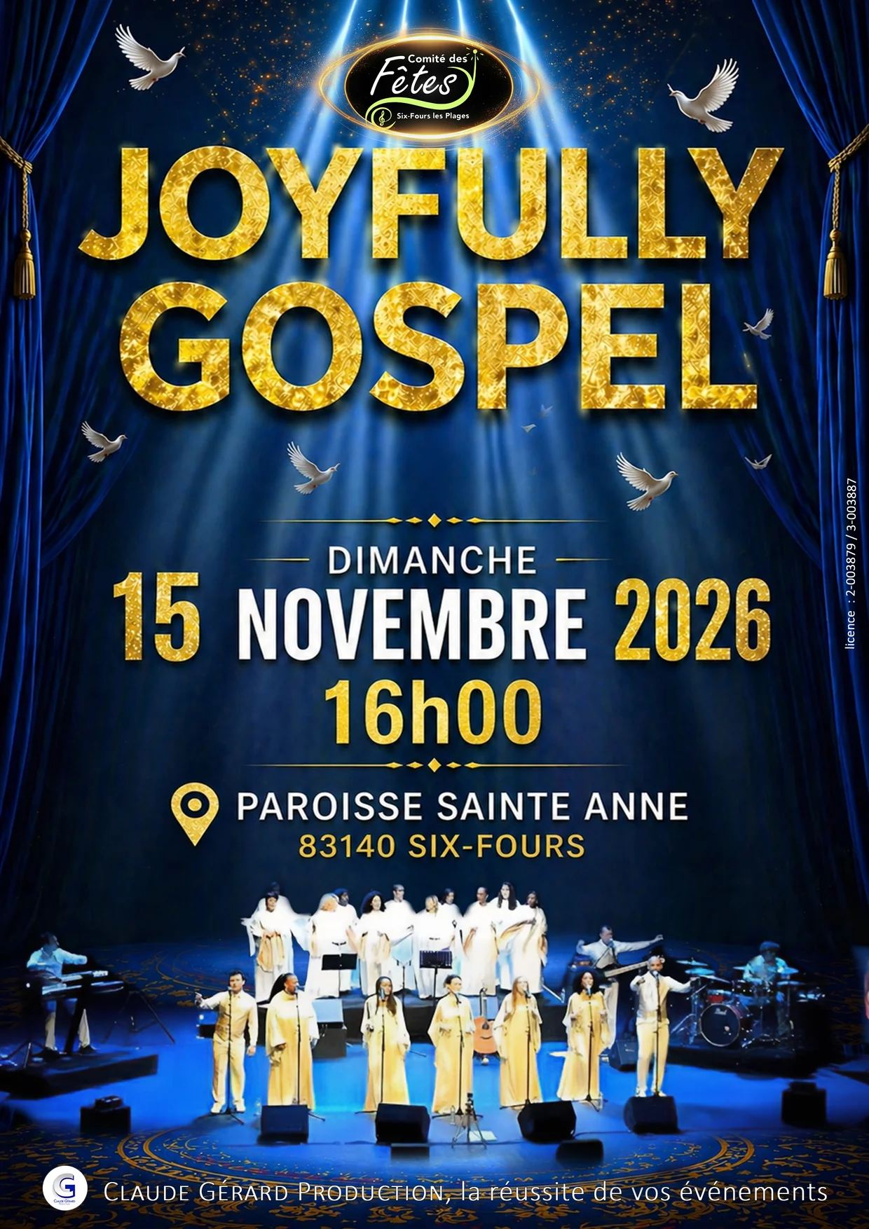Joyfully Gospel, dimanche 15 novembre 2026 à 16h, Paroisse Sainte-Anne à Six-Fours
